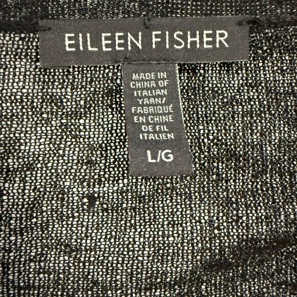 Eileen Fisher Lightweight Black Bolero Style Cropped Cardigan Size L - Picture 2 of 6